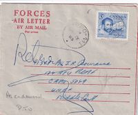 1963 Mail from Canadian base in Europe to Canadian base in YEMEN - - €35,-