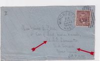 JAPAN 1892 INCOMING MAIL from Winchester via Boston & San Francisco to USS LANCASTER c/o US CONSUL in YOKOHAMA with arrival cds on reverse