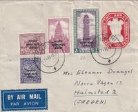 1953-11-17 India Forces in Korea - Airmail to Sweden