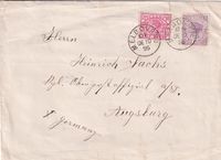1895 Victoria (Australia) Melbourne to Augsburg (Germany) - €45,-