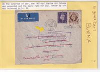 1941-12-1 GB-Burma H-S NO SERVICE/ RETURN TO SENDER - ex Davis
