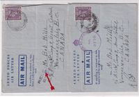 1944-03-31 Censored - Military mail to Canada - Nice pair