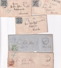 1857 AD Thurn & Taxis Kl Archiv-Korrespondenz aus LEMGO -5stck - je Ef 1/2 Sgr - -Zus. €175,-