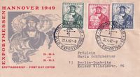 1949 Alliierte Hannover Messe Satz Bf FDC Mi Nr 103-05