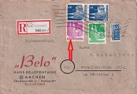 1949 Ebf Aachen nach Wermelskirchen - 40 Pfg m Doppelperf