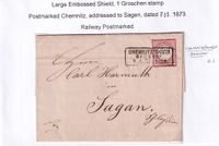 1873-11-07 DR Chemnitz - Sagan - &euro;7,50 - (Waagrecht Bug)