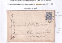 1880-01-03 DR Post nach Norwegen - - &euro;7,50
