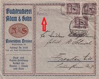 1923-11-22 Firmen-Werbeumschlag Kötzschenbrod nach Dresden - saubere Abschläge