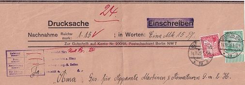 1925-11-14 DR NN Drucksache aus Berlin