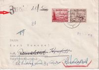 Deutsches Reich 1938, Brief aus Hanau nach Remscheid (Hauptpostlagernd), mit versch. h/s, u.a. 