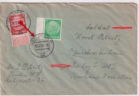 1939-12-16 DR Hindenburg Randst&uuml;cke-Eine m. Nr - An ein Soldat aus Berlin - - &euro;15,-