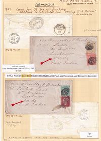 1872 GB-INDIA( OUDH ) Nice pair of- Overland Mail- LATE FEE covers