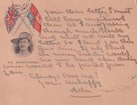 1900 Card showing portrait of COL. BADEN-POWELL between flags, from Ventnor, addressed to Lund (Sweden), with transit ships post cancellation Sassnitz - Trelleborg and arrival cds. 10.10.00