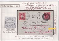 1904 GB - Teneriffe - Madeira Redirected with Postage Due