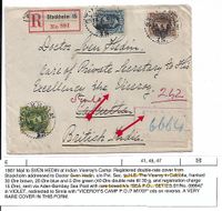 1907-04-12 Sweden Mail to Sven Hedin c/o Pvt Sec to His Excellency the Viceroy in Calcutta