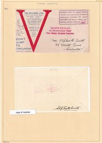 1942-11-07 V Campaign Carried by USAAC signed pilot & Smith W42-72