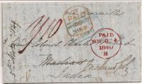 1849-11-04 Redirected mail - collecting additional postage en route