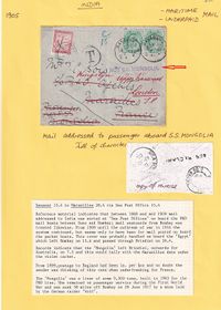 1905-04-13 India Maritime-Redirected Underpaid Mail h-s NOT S S MONGOLIA rare