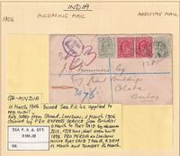 1906-03-11 GB-INDIA boxed SEA P O SET Reg mail