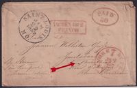 1857 Cover from St. Louis, MO, alongside oval 