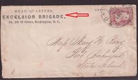 1861-09-26 USA Ptd cover H-Q EXCELSIOR BRIGADE addressed to Port Richmond STATEN Is NY &euro;150.-