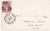 1861 ref Cover brg 3c with FANCY canc - Cambridge Mass. to NY €35.-