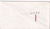 1870-03-12 USA addressed to Charleston - Also MAR 12 curved hs on reverse R&uuml;ckseite - Reverse
