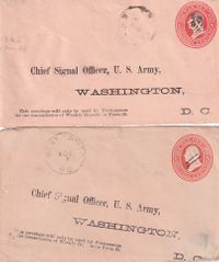 1875-11-03 USA ref C PS War Dept Chief Signal officer US Army Washington Below with address MISPLACED - unual Together &euro;55-