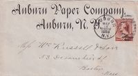 1886-05-18 USA Ptd env Auburn Paper co addressed to Boston with arr canc &euro;15-