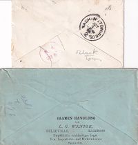 1888-10-04 USA 2covers to Washington &amp;Sigourney resp.- NB arr Washington time dated cds