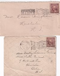 1897 Pair of covers addressed to HONOLULU (DIFFERENT ROUTINGS), one via Vancouver, the other via San Francisco - - - together €25.-