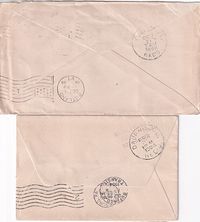 1898-09-30 USA ref 2 covers - Each brg 2c &amp;HS FORWARDED in diff types - Reverse with transit &amp;arr canc