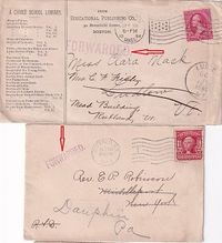 1898-09-30 USA ref 2 covers - Each brg 2c &amp;HS FORWARDED in diff types