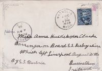 1899 Passenger mail to Queenstown, Ireland via Boston