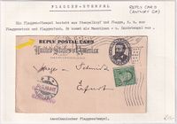 1900-08-03 USA 1c REPLY Card uprated with 1c to Germany &euro;15