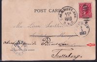1903 PPC Chicago addressed to SKURUP, Sweden, and redirected internally to 