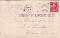 1907-03-29 USA MISSENT TO LINCOLN MASS. €25,-