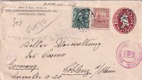 1907-10-25 USA Cincinnati to Coblenz Reg mail €12.50
