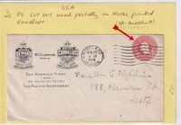 1922-04-28 USA PS CUT OUT used postally €25-