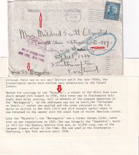 1934-09-04 USA Mail addressed to a passenger in tourist class with hs UNCLAIMED ON S S BERENGARIA etc €75,-