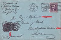 1935 Mail addressed to His Royal Highness - Duke of Kent -BUCKINGHAM PALACE London - €49.50