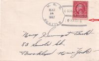 1927-03-14 USA cover brg 2c with USS SEATTLE canc to NY - &euro;9,95