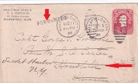 1905 Mail addressed to Hawaii and forwarded to Sacket Harbor NY eventually returned - €15