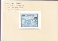 2001-06-21 Schweiz Mi Nr 1726 5 Fr St. Galler Stickerei in spezial limitiertem Souvenir Folder - - -- Nur €15,-